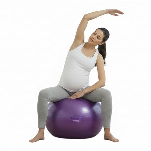 Body Sport Slow Release 45cm Exercise Ball with Pump, Gym Equipment for Home or Office, Stability Fitness Ball, Pregnancy Ball, Core Strength Training Equipment
