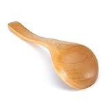 SALUTUY Natürliche Holzkelle, ungiftige Holzkelle Löffel mit langem Griff Löffel mit langem Griff Glattes Familienkochen für die Küche(Löffel aus Naturholz)
