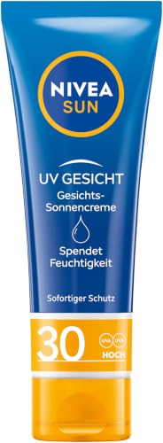 NIVEA SUN UV Gesicht Gesichts-Sonnencreme mit LSF 30, sofortiger Sonnenschutz für Gesicht, Hals & Dekolleté, Sonnencreme mit 24h Feuchtigkeitspflege (50 ml)