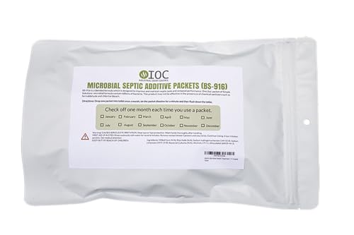 Simple Solutions Distributing BS916 Microbial Septic Treatment Easy Flush Live Bacteria Packets 1 Year Supply. Made in U.S.A