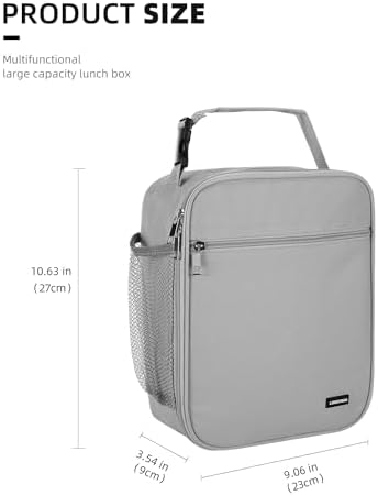 AYEANY Lunch box Lunch bag for men women Lunchbox Lunch bags Insulated Lunch bag Lunch box cooler(Light grey)