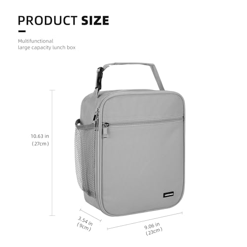 AYEANY Lunch box Lunch bag for men women Lunchbox Lunch bags Insulated Lunch bag Lunch box cooler(Light grey)