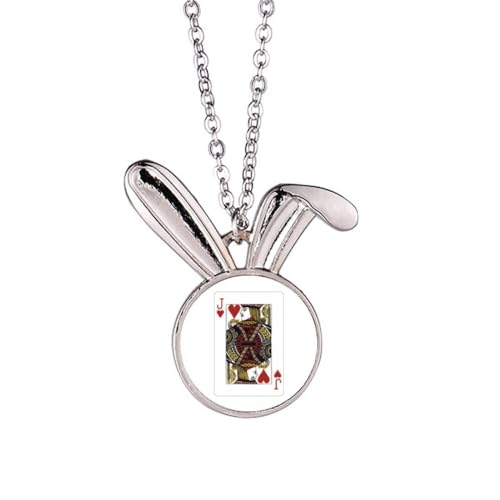 Collier cœur J cartes à jouer idée cadeau anniversaire original