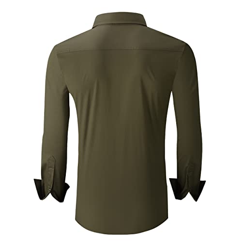 Alex Vando Mens Dress Shirts Regular Fit Long Sleeve Stretch Business Dress Shirts for Men