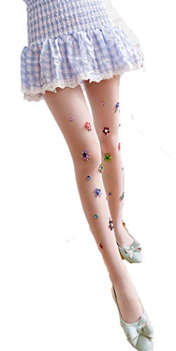 Image of Ulalaza Sparkle Hollow Out Letter Nude Colorful Rhinestone Hot Drilling Fishnet Pantyhose Tights for women Luminous