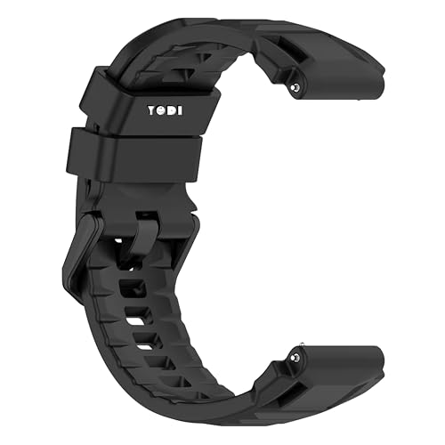 Image of YODI Sporty Silicone watch Strap Band Compatible With Amazfit T Rex 3 pro 44MM Watch Strap Only Compatible For Amazfit Smartwatch Strap, uses for Men. (Black, T-REX 3 PRO 44MM)