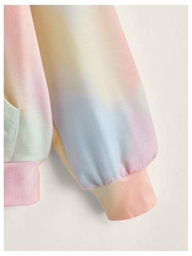 Milumia Girl Tie Dye Letter Hooded Sweatshirt Long Sleeve Pullovers with Pockets3