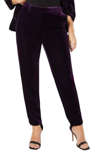 Dorothy Perkins Women’s Velvet Tailored Trousers, Velvet, All Season, Office, Workwear, Smart Casual, Evening