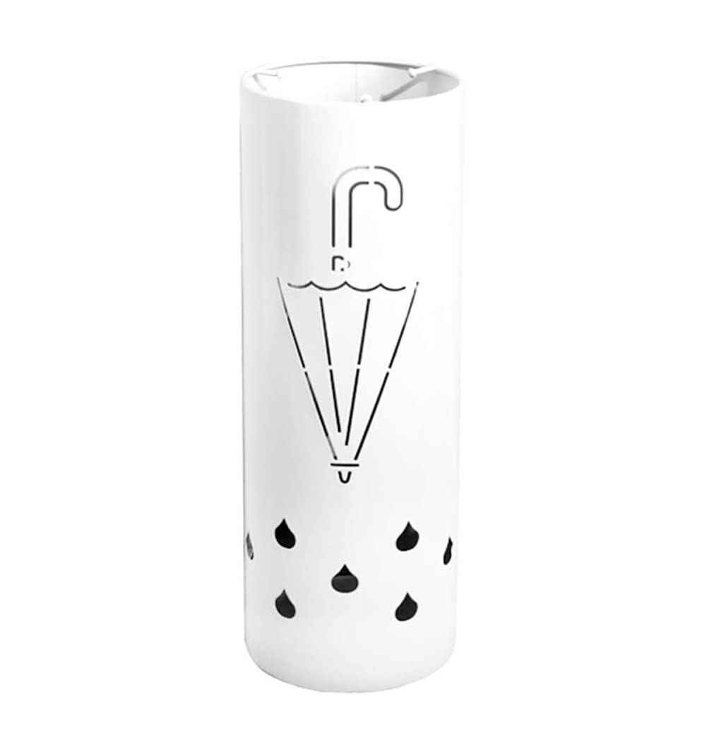 Porte-parapluies haut de gamme en métal blanc au motif ciselé