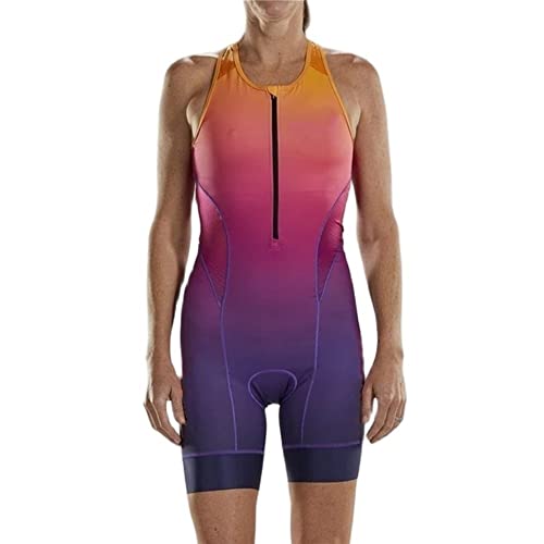 Traje de ciclismo for mujer, ropa sin mangas de triatlón, mono de verano de secado rápido, traje de montar con bolsillos (Color : B, Size : XXS)