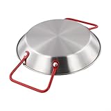 Gdfnmogo Paellera de acero inoxidable, garantiza una distribución uniforme del calor, construcción duradera resistente al óxido, ideal para cocinar mariscos, hogar y restauración (20 cm)