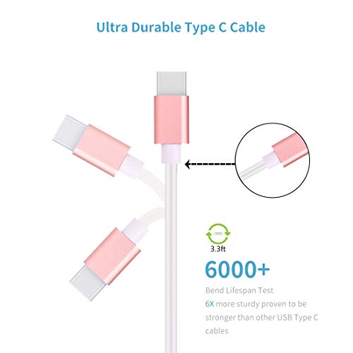 Fast USB C Car Charger, Compatible for Samsung Galaxy S22/S21/S20 Plus/Ultra/S20 FE/S10+/S10e/S9/S8/Note 10/9/8/A20/A50/A70 Quick Charge 3.0 Dual USB Rapid Car Charger with Type C Cord 3.3ft-Rose Gold - Thumbnail 6