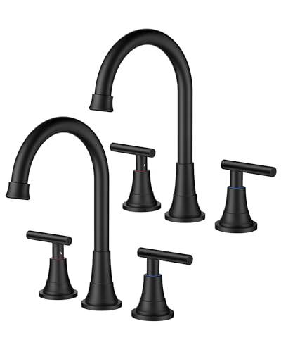 FORIOUS Matte Black Widespread Faucet
