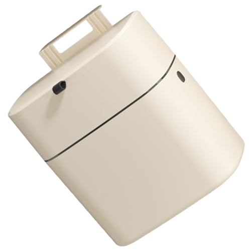 Caneca de basura beige con tapa para colgar en pared 12l