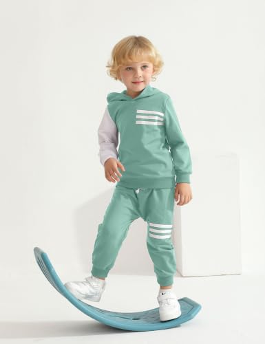 Image of Toddler Boy Clothes Long Sleeve Hoodie Sweatsuits Tops and Pants 2Pcs Boys Fall Winter Outfits Set