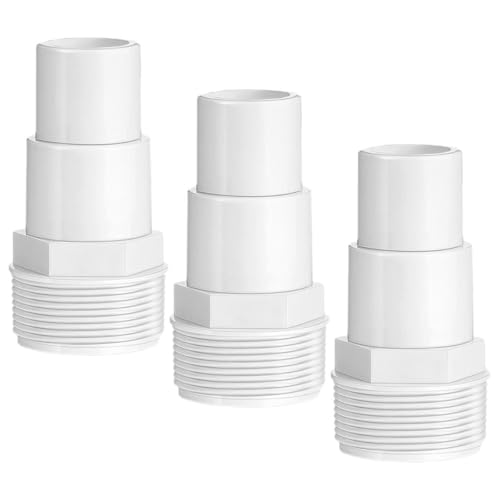 DOITOOL Adaptador de Bomba para Piscina 15 Rosca Conector de Plástico PP Resistente 3 Piezas para Manguera de Filtro Accesorio Duradero para Sistema de Filtración y Skimmer Piscina