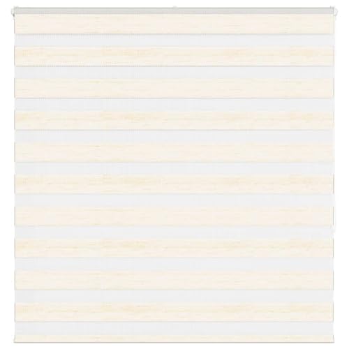Mokuyary Cebra persiana mármol beige 140 x 150 cm ancho de tela 135 cm poliéster día y noche cebra persiana enrollable fácil de montar para ventana y puerta