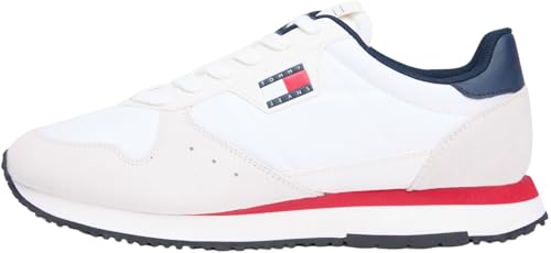 Tommy Jeans Uomo Tjm Eva Runner Pelle Em0em01649Low Top, Blu RWB, 40 EU