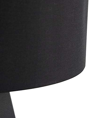 Qazqa QAZQA - Modern Vloerlamp zwart met kap zwart en gouden binnenkant - Tripe | Woonkamer | Slaapkamer - Staal Rond - E27 Geschikt voor LED - Max. 1 x 60 Watt photo 3