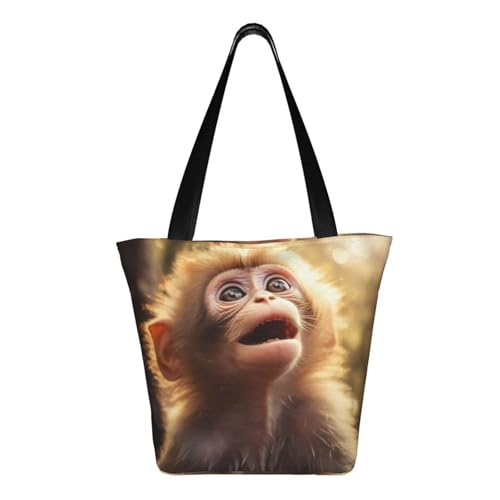 Cute Monkey Print Comfortable Shoulder Bag Summer HandbagTravel Beach Work Daily Use Versatile Carry3