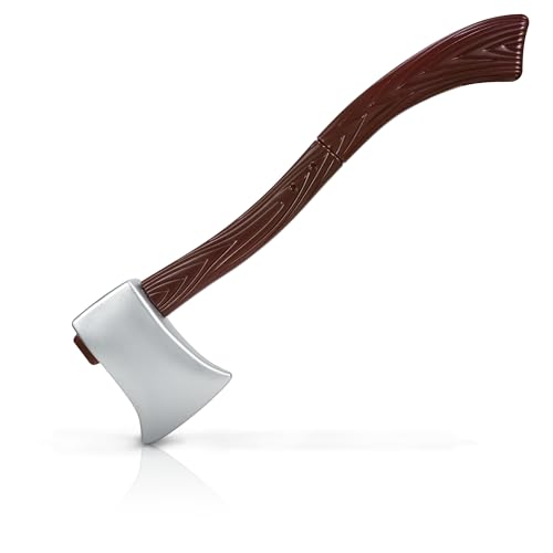 DAYSTART Axe Prop for Adults, 23.6'' Plastic Fake Axe with Brown Detachable Handle for Costume Accessory