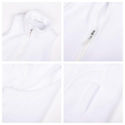 Image of Mud Kingdom Boys Girls Polar Fleece Vest Jacket Ligntweight Plain Vest Full Zipper Sleeveless