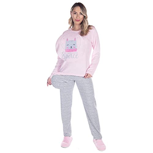 Pijama Feminino Plush De Inverno Aberto Quente Blusa Blusa Longa E Calça