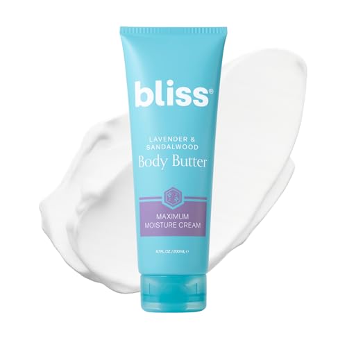 Bliss Body Butter - Lavender and Sandalwood - Maximum Moisture Cream - 198 mL - Body Lotion for Dry Skin - Long-Lasting Moisturizer for Women & Men - Vegan and Cruelty-Free