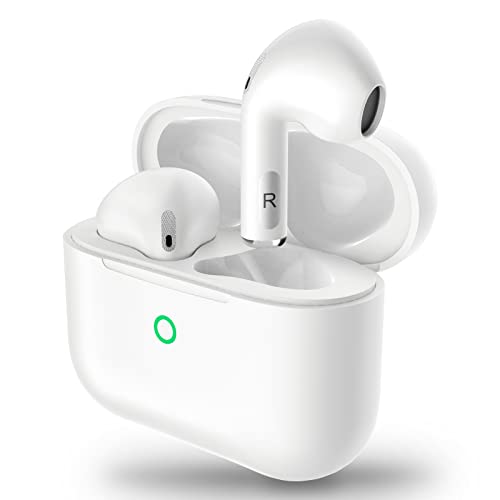 Auriculares Inalambricos, Auriculares Bluetooth 5.3 HiFi Estéreo con Dual Mic, Cascos Inalambricos con Cancelación de Ruido ENC, Control Táctil, IPX7 Impermeable lraecaey para Android e iOS, Blanco Cover