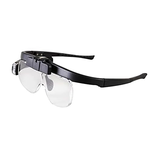 Generic Professionellt huvudband förstoringsglas med LED-lampa, headset förstoringsglas för objektiv (1,5 x 2,5 x 3,5 x 5X)