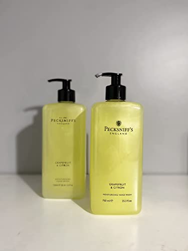 Pecksniffs Grapefuit Citron Moisturizing Hand Wash Jumbo Size 25.3 Fluid Ounces, 2 Bottles, Yellow, Citron