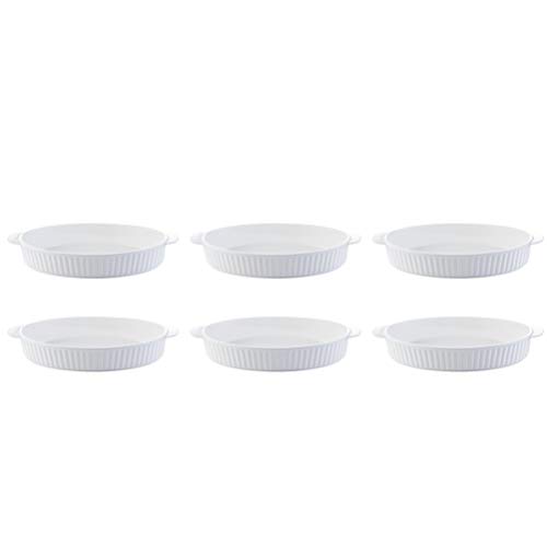 Cabilock Bread Loaf Pan Bread Loaf Pan 6Pcs Baking Dish Round Casserole Dish Ceramic Baking Tray Oven Ceramic Baking Pan Lasagna Casserole Pan Bakeware Sets White Round Tray Glass Bakeware #TOP2