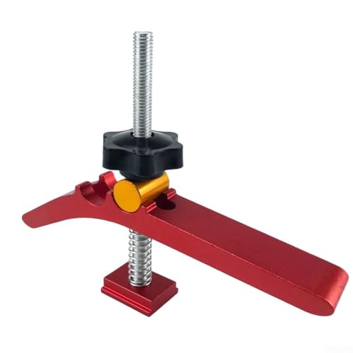 Placa de presión de sujeción con ranura en T para carpintería, juego de placas de prensa de aleación de aluminio con perilla de mano, compatible con sierras de mesa y placas en T para plantillas y