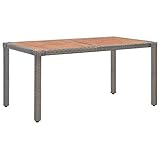 gartentisch holz klappbar Material: PE-Rattan, massives Akazienholz (ölbeschichtet), pulverbeschichteter Stahl