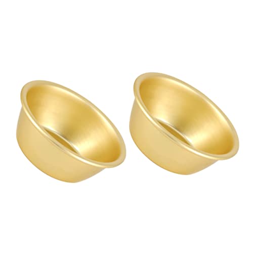 Gatuida 2 piezas Cuencos de Coreanos Dorados para Vino Caliente sin Asa de Resistentes y Versátiles para Restaurante y Cocina