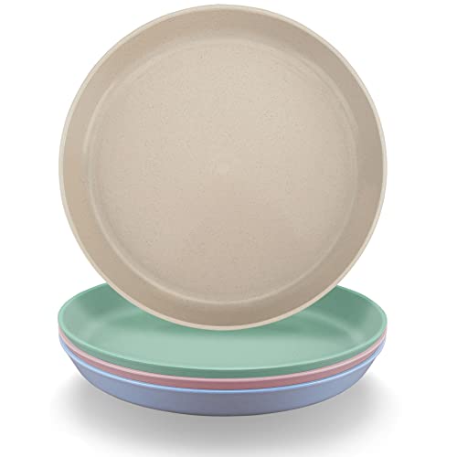 Luckyzone 9 Inches Reusable Wheat Straw Plates, Sets Of 4 | Lightweight & Unbreakable Plate For Home Kitchen | Dishwasher & Microwave Safe | Bpa Free & Eco-Friendly (9 Inches) #TOP7