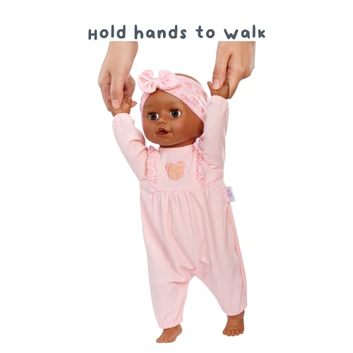 Harper Baby Doll - Realistic Features, Dark Brown Eyes, Walks & Crawls, Ideal for Kids 3+