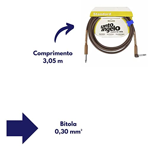 Cabo para Violão Santo Angelo Acoustic 3,05 metros PLug em L