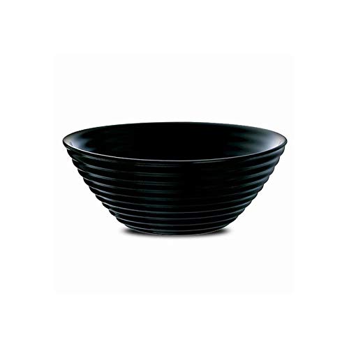 Bol Negro Elegante, Set de 6. Deal para el menaje del Hogar/Cocina. Diseño de Lineas Onduladas Muy Original 20 cm