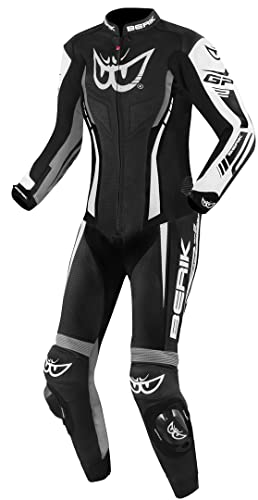 Berik Monza Ladies One Piece Tuta in pelle della moto, nero/bianco/grigio, 44