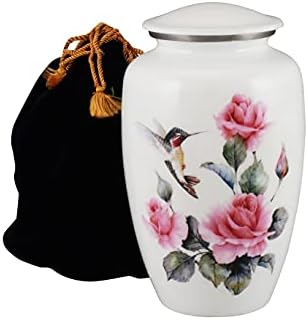 Humming Bird Cremation URNS, for Human Ashes, Adult URN for Funeral, Burial, Columbarium or Home Adult 200 Cubic Inches:- with Velvet Bag