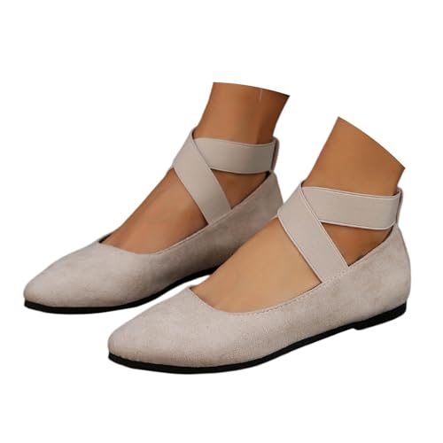 EQWIGKEIT Zapatos de baile planos para mujer, elegantes y ligeros, ligeros y suaves, para traje regional de verano, transpirables, para oficina, ocio y danza