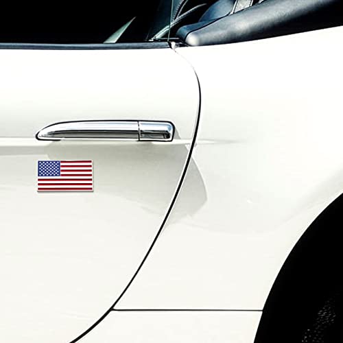 Image of 1Pc American Flag Sticker Decal 3.35 inch Metal Flag Car Stickers Emblem Bumper Stickers Logo for Vehicle Car Chrome USA US Flags Decals for Trucks Motorcycle 3D Badge(Silver Blue red)