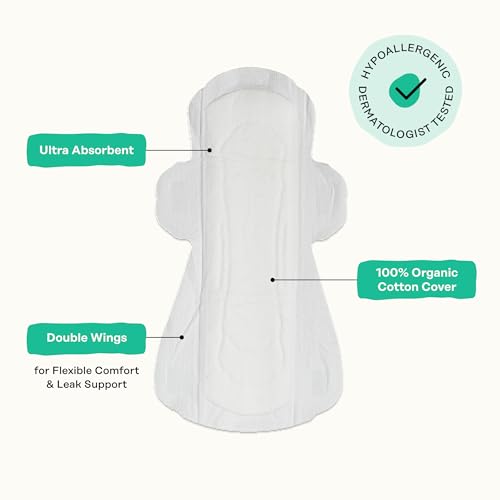 Image of The Honey Pot Company - Herbal Pads for Women - Super w /Wings - Infused w /Essential Oils for Cooling Effect, Organic Cotton Cover, & Ultra-Absorbent Pulp Core - Feminine Care - 16 ct