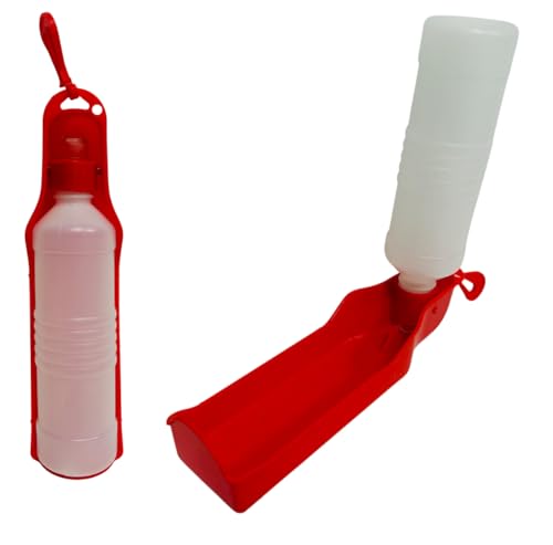 Dispenser di Acqua Portatile per Cani Bottiglia d’Acqua da Viaggio con Gancio Borraccia con Abbeveratoio Bottiglia con Ciotola per Cani Gatti Conigli Porcellini d'India Altri Animali 500ml Multicolore