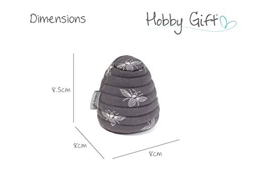 Hobby Gift Novelty Soft Fabric Pincushion, Bee Hive Grey Bees - Image 3