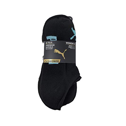 Puma Women's Invisble No Show Athletic Socks Black (pack of 6)4