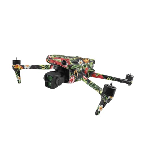Image of MightySkins Carbon Fiber Skin Compatible with DJI Air 3 - Dark Hibiscus | Protective, Durable Textured Carbon Fiber Finish | Easy to Apply