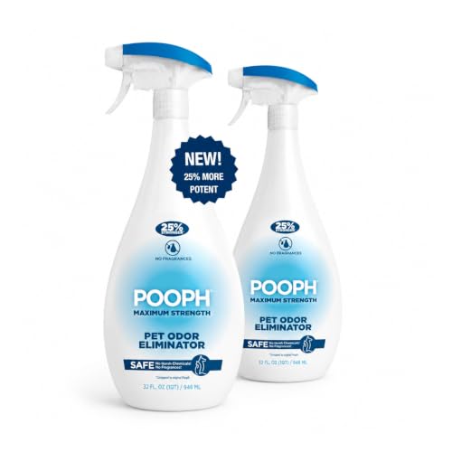Image of POOPH Plus Maximum Strength Pet Odor Eliminator Spray, 32 oz - Pack of 2 | Maximum-strength odor eliminator spray on carpets, furniture, litter boxes, and hard floors, 32 oz - Pack of 2