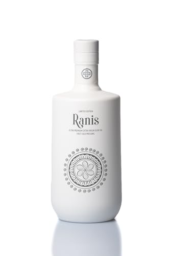 Aceite de Oliva Virgen Extra Ultra Premium de Edición Limitada Ranis, galardonado, de la primera presión en frío de las aceitunas, Acaya, Grecia 500 ml – Rico en antioxidantes